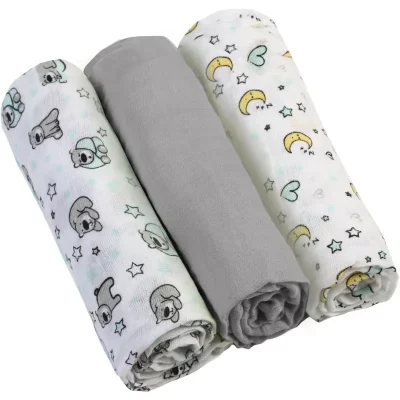 BabyOno Diaper Super Soft pieluchy wielorazowe Grey 70 × 70 cm 3 szt.
