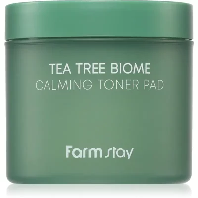 Farmstay Tea Tree Biome tonizujące płatki do twarzy do łagodzenia 140 ml