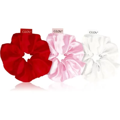 GLOV Satin Scrunchies S Elastice pentru par Red/White/Pink 3 buc