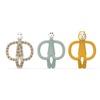 Matchstick Monkey Animal Teether Gift Set set cadou pentru copii Giraffe Gigi, Lion Luda, Monkey Mint