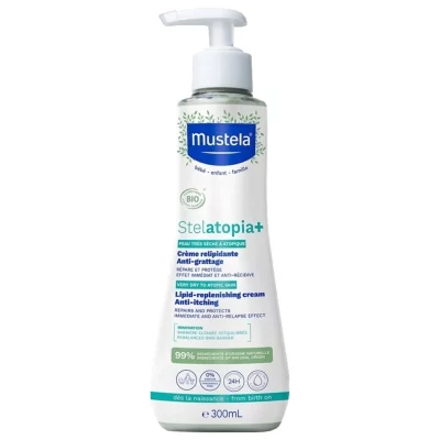 Mustela Cremă reînnoitoare și calmantă Stelatopia+ (Lipid-replenishing Cream) 300 ml