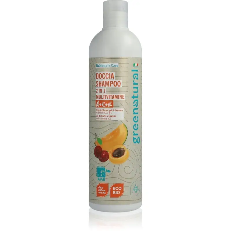 Greenatural Shower Gel & Shampoo 2 in 1 gel de dus si sampon cu vitamine A, C, E 400 ml