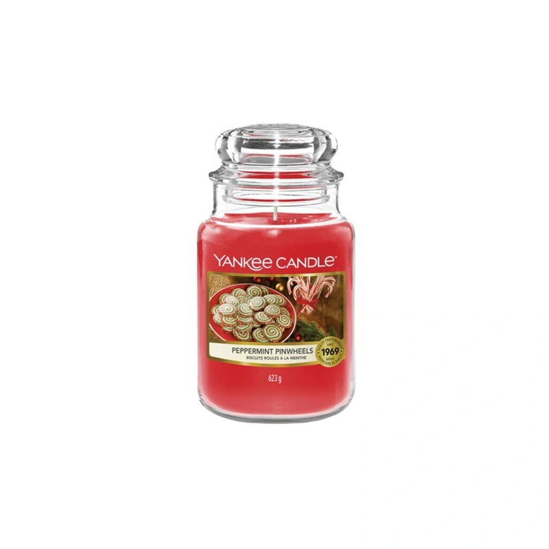 Yankee Candle Lumânare aromatica Classic mare Peppermint Pinwheels 623 g