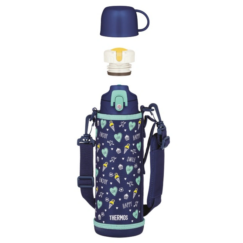 Thermos Termos pentru copii cu două capace - albastru închis 1000 ml