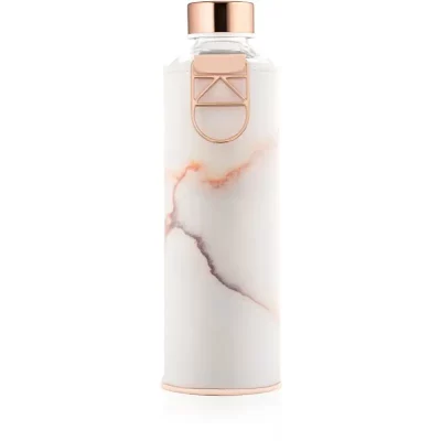 Equa Mismatch sticlă pentru apă + husă din piele artificială culoare Lava 750 ml