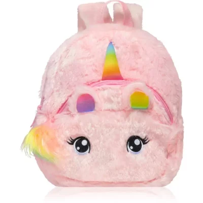 BrushArt KIDS Fluffy unicorn backpack Small rucsac pentru copii Pink (20 x 23 cm) 1 buc