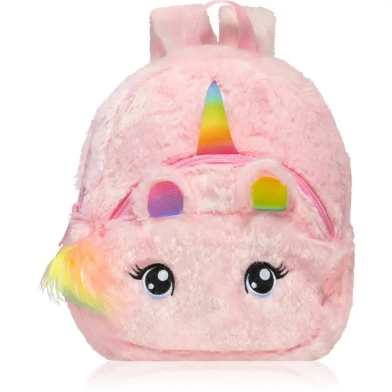 BrushArt KIDS Fluffy unicorn backpack Small rucsac pentru copii Pink (20 x 23 cm) 1 buc