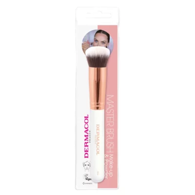 Dermacol Pensulă cosmetică pentru machiaj și pudră cu husă Rose Gold D52