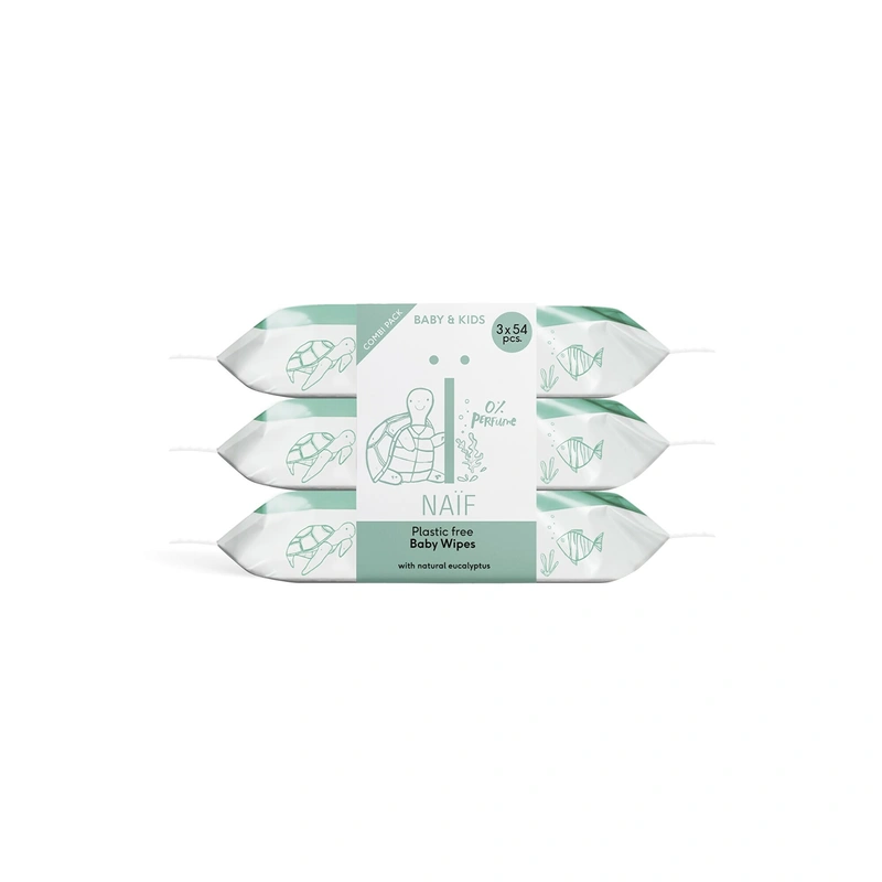 NAÏF Șervețele umede pentru copii si bebeluși Baby & Kids (Water Wipes) 3 x 54 buc