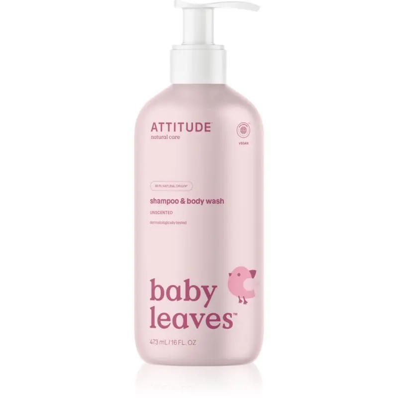 Attitude Baby Leaves Unscented 2 in 1 gel de dus si sampon pentru copii 473 ml
