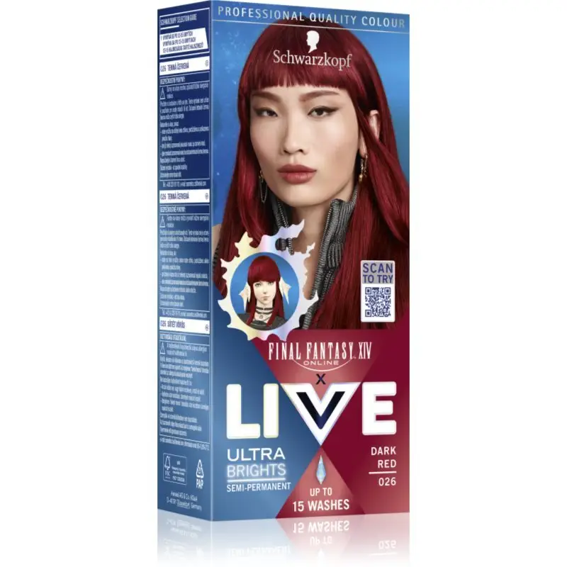 Schwarzkopf LIVE Ultra Brights or Pastel vopsea de păr semipermanentă culoare 026 Dark Red 1 buc