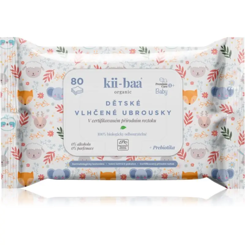 kii-baa® organic Baby Premium Care șervețele umede pentru copii pentru piele sensibila 80 buc