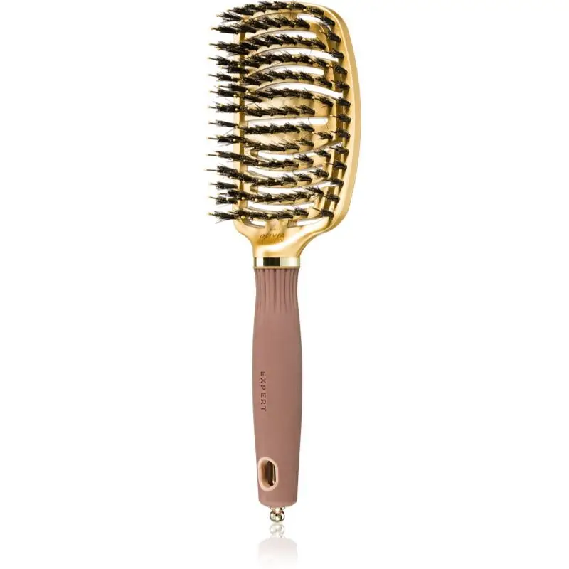 Olivia Garden NanoThermic Ceramic + Ion Flex Collection perie de par cu peri de nailon și de mistreț 1 buc