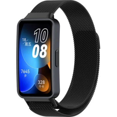 4wrist Brățară milaneză cu închidere magnetică pentru Huawei Watch Band 10, 9, 8 - Black