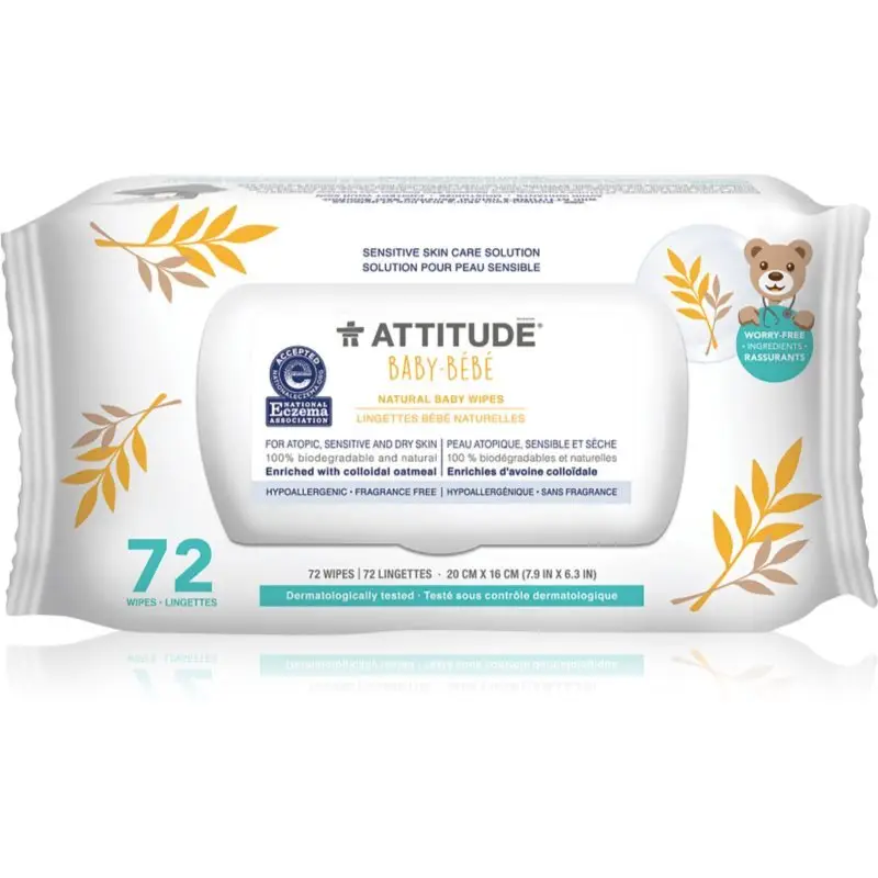 Attitude Baby-Bébé șervețele umede pentru copii pentru piele foarte sensibila sau cu dermatita atopica 72 buc