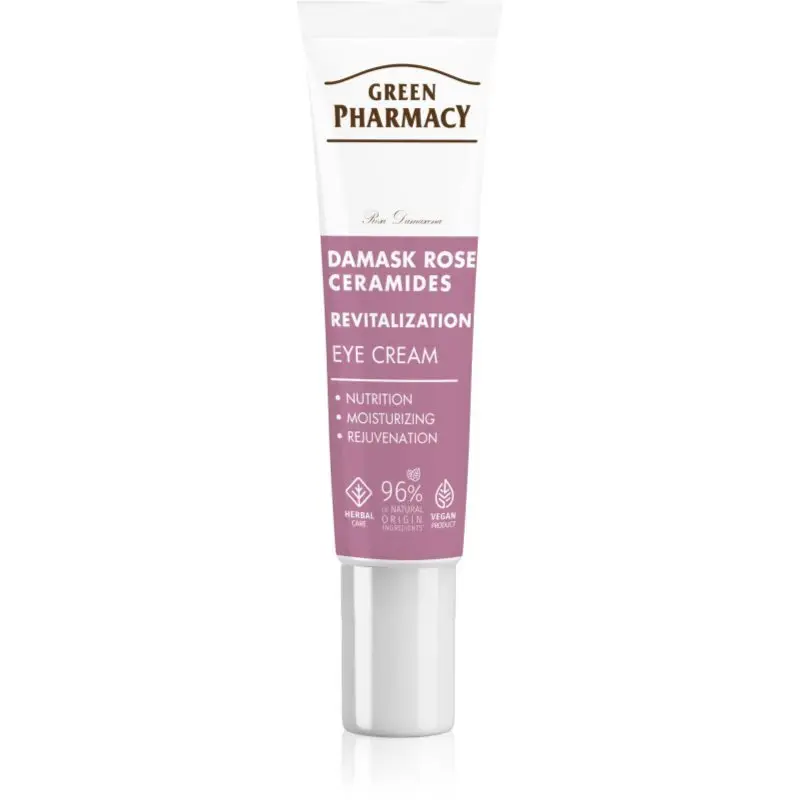 Green Pharmacy Damask Rose & Ceramides Eye Cream crema de ochi revitalizanta 15 ml