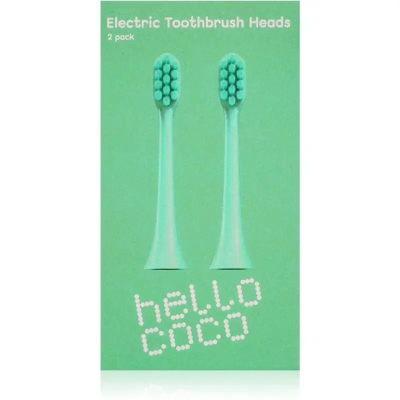 Hello Coco Electric Toothbrush Heads Green capete de schimb pentru periuta de dinti 2 buc