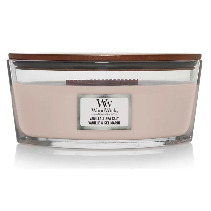 WoodWick Lumânare parfumată Vanilla & Sea Salt 453,6 g
