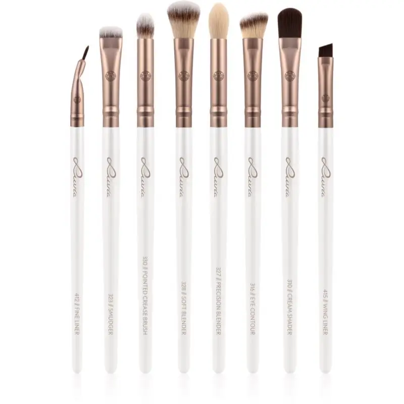 Luvia Cosmetics Prime Vegan All Eye Want set perii machiaj pentru ochi Pearl White / Metallic Coffee Brown