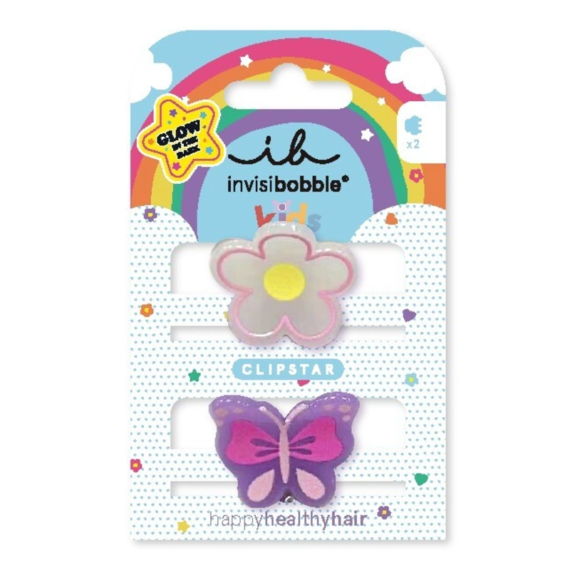Invisibobble Clemă de păr Clipstar Glow Happy Flower 2 buc