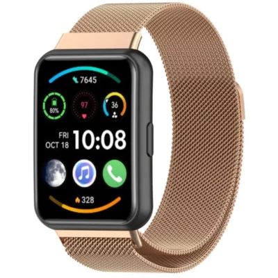 4wrist Brățară milaneză cu închidere magnetică pentru Huawei Watch FIT 2 - Rose Gold