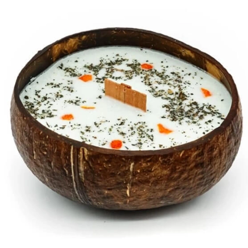 Tropikalia Lumânare în nucă de cocos - aromă de Lime, busuioc & mandarină