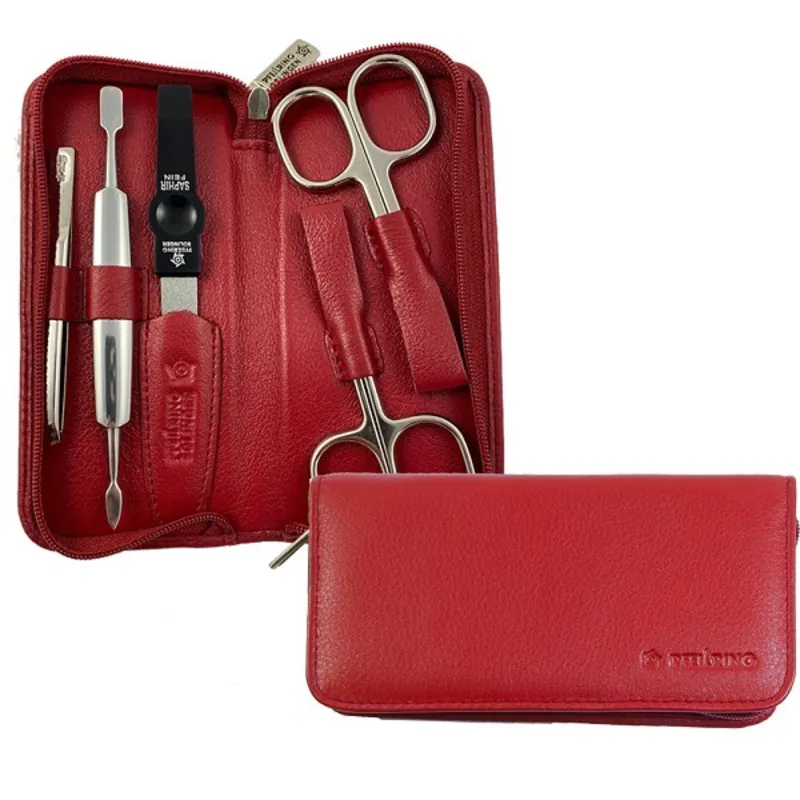 Pfeilring Solingen Set de manichiură 5 piese Pfeilring Original roșie