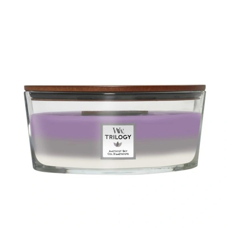 WoodWick Lumânare parfumată navă Trilogy Amethyst Sky 453,6 g