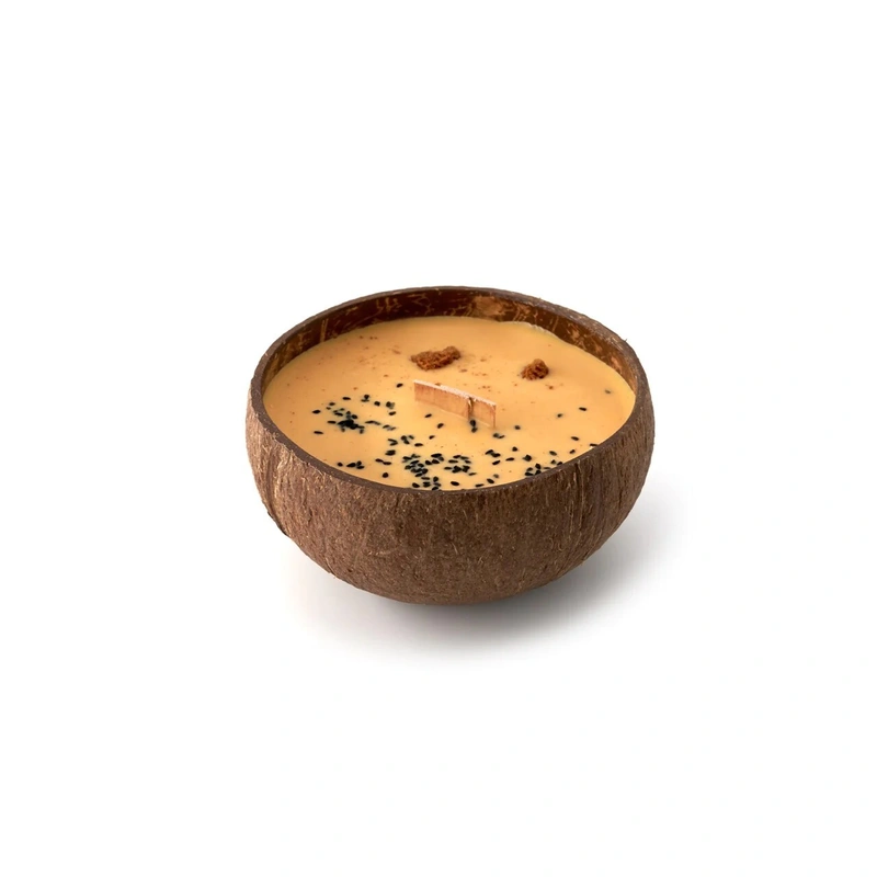 Tropikalia Lumânare în nucă de cocos - aroma vanilie, caramel