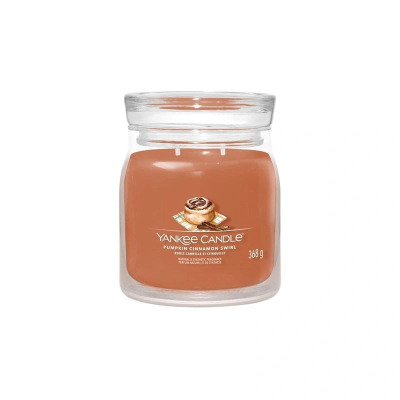 Yankee Candle Lumânare aromatică Signature pahar mediu Pumpkin Cinnamon Swirl 368 g