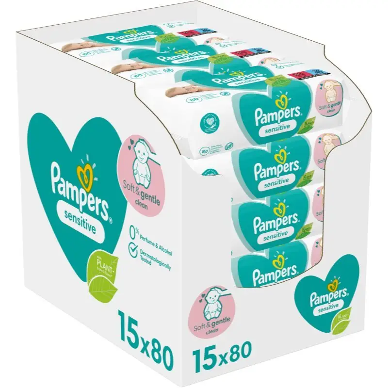 Pampers Sensitive Șervețele umede pentru copii pentru piele sensibila 15x80 buc