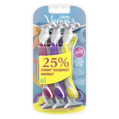 Gillette Aparate de ras Simply Venus 3 Plus Yellow 6 buc