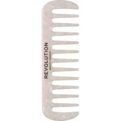 Revolution Haircare Pieptene pentru par creț și gros(Tooth Comb White)