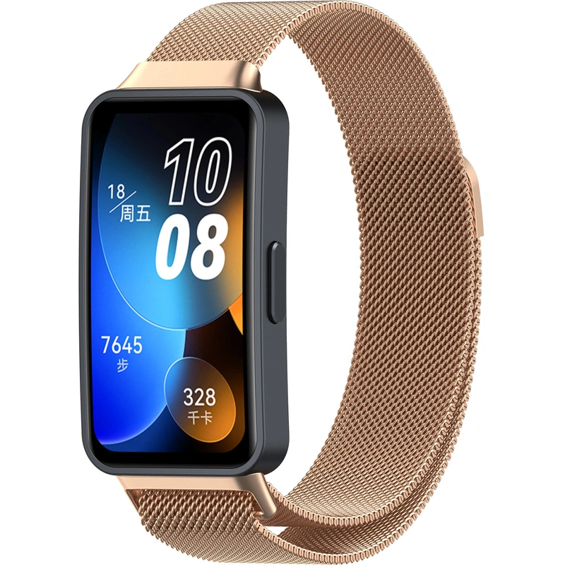 4wrist Brățară milaneză cu închidere magnetică pentru Huawei Watch Band 10, 9, 8 - Rose Gold