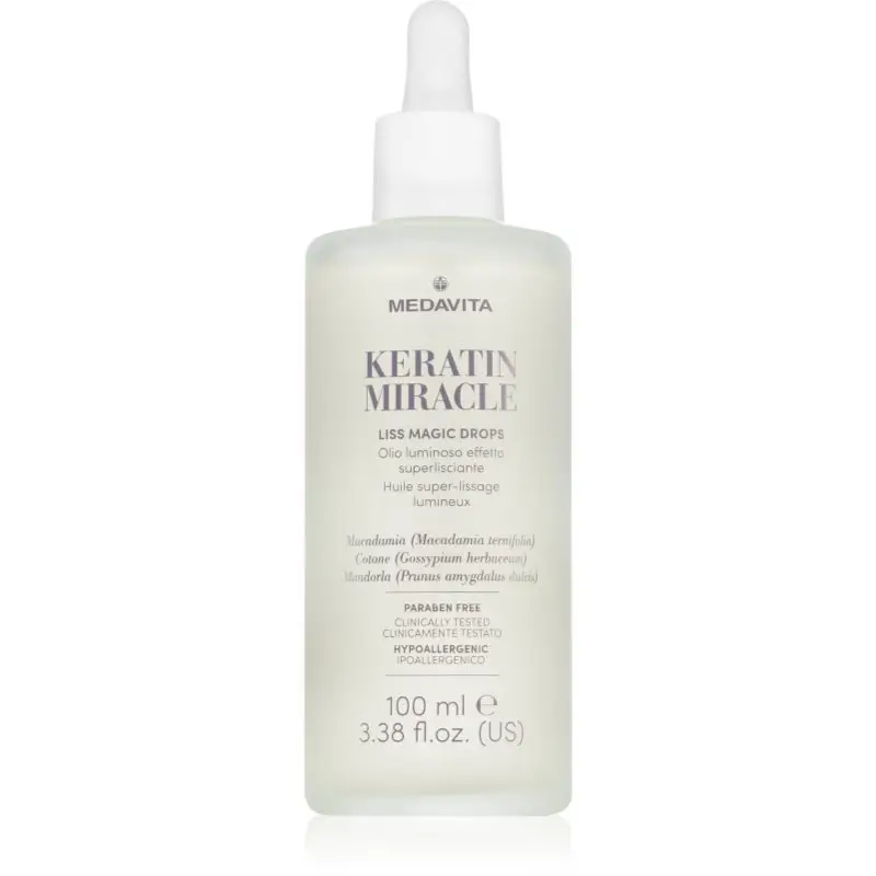 Medavita Keratin Miracle Liss Magic Drops tratament pentru netezire pentru un par stralucitor si catifelat 100 ml