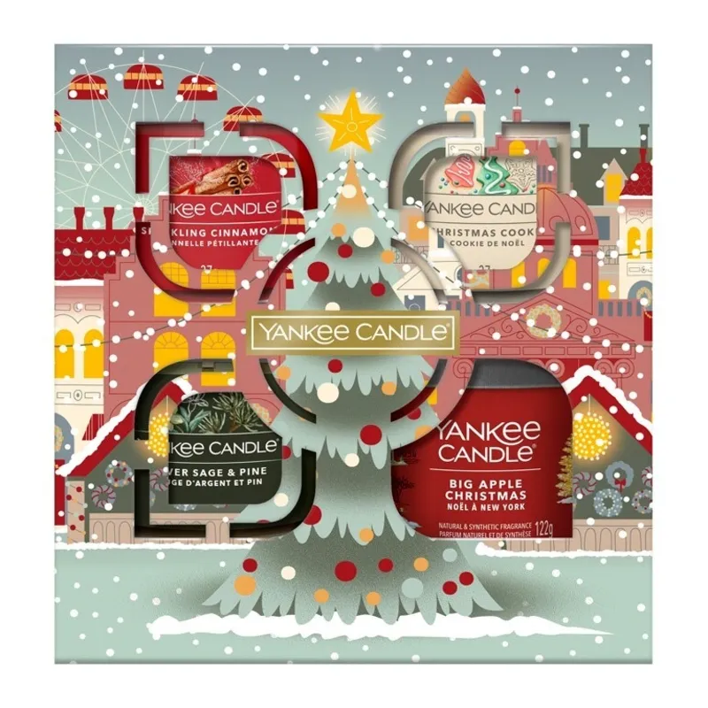 Yankee Candle Set cadou de pahare și 3 lumânări mici votive din sticlă