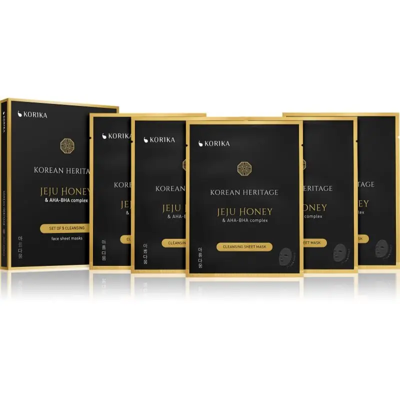 KORIKA Korean Heritage Set of 5 Cleansing Face Sheet Masks set de măști de față la un preț mai avantajos perfecta pentru curatare