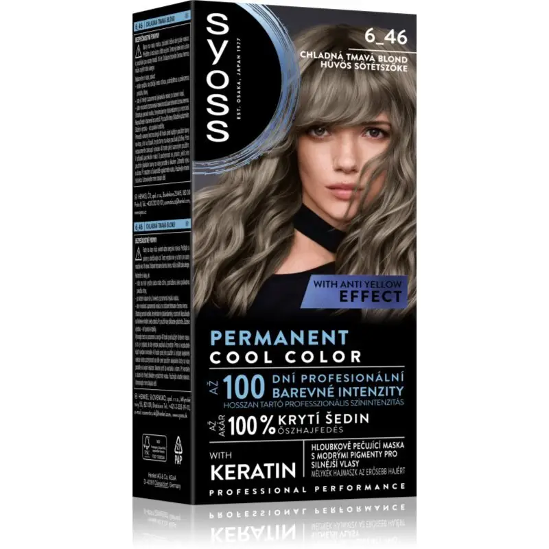 Syoss Permanent Cool Color Culoare permanenta pentru par cu subton rece culoare 6_46 Cool Dark Blond 1 buc