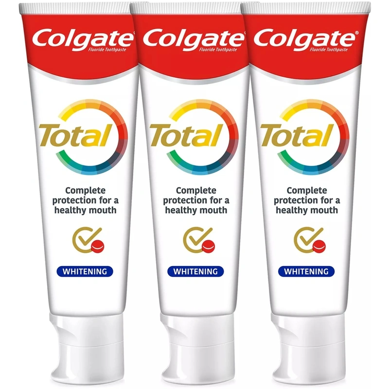 Colgate Pastă de dinți pentru albire Total Whitening Trio 3 x 75 ml