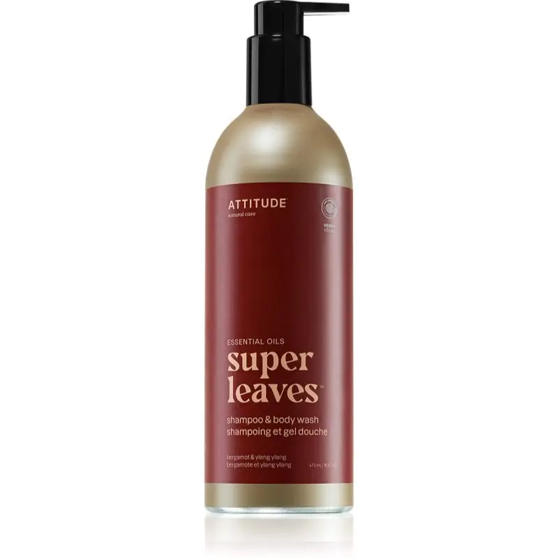 Attitude Super Leaves Bergamot & ylang-ylang gel de dus si sampon 2in1 473 ml