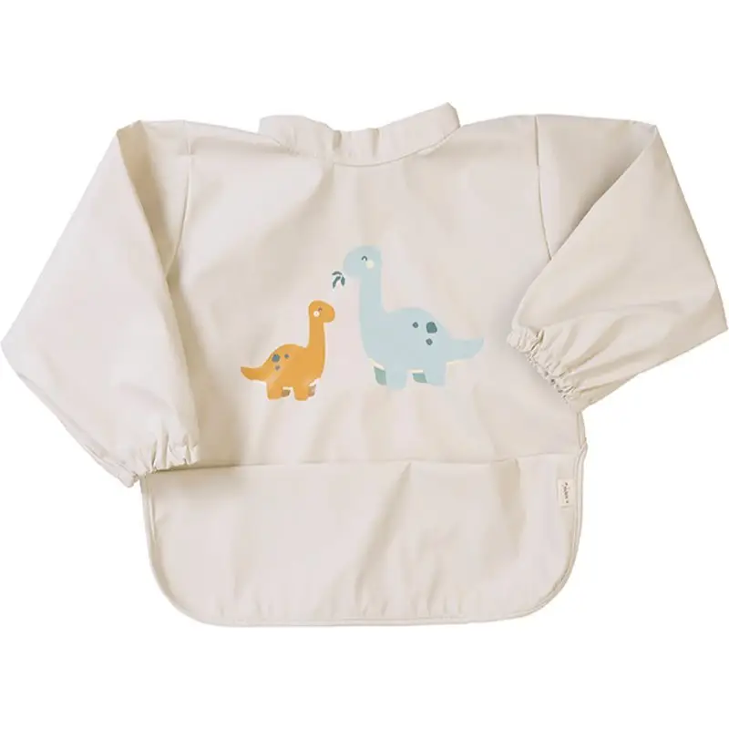 Saro Baby Waterproof Bib with Sleeves bavețică Sand 1 buc