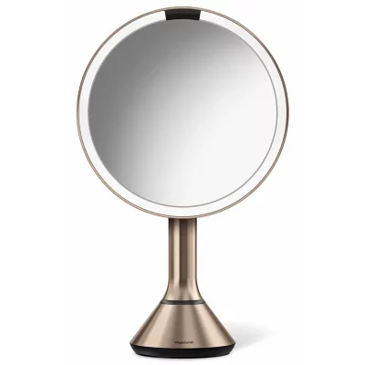 Simplehuman Oglindă reîncărcabilă cu control tactil al intensității luminii Dual Light 20 cm Rose Gold nerez ocel
