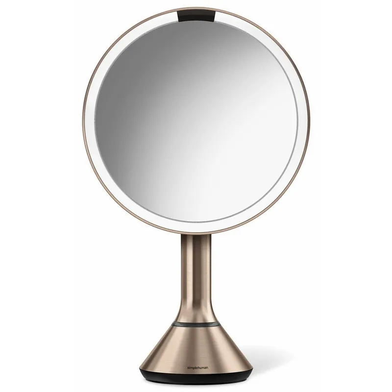 Simplehuman Oglindă reîncărcabilă cu control tactil al intensității luminii Dual Light 20 cm Rose Gold nerez ocel