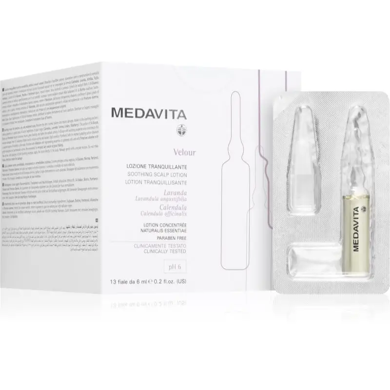 Medavita Velour Soothing Scalp Lotion ingrijire calmanta intensiva pentru păr 12x6 ml