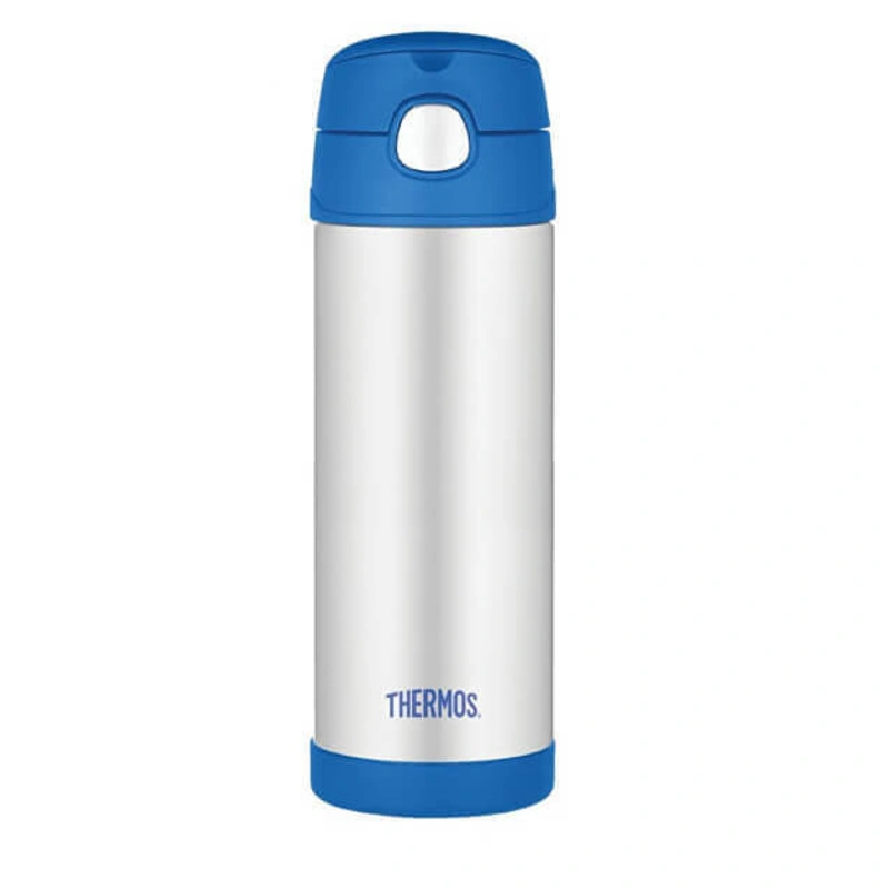 Thermos FUNtainer Termos pentru copii cu pai - albastru 470 ml