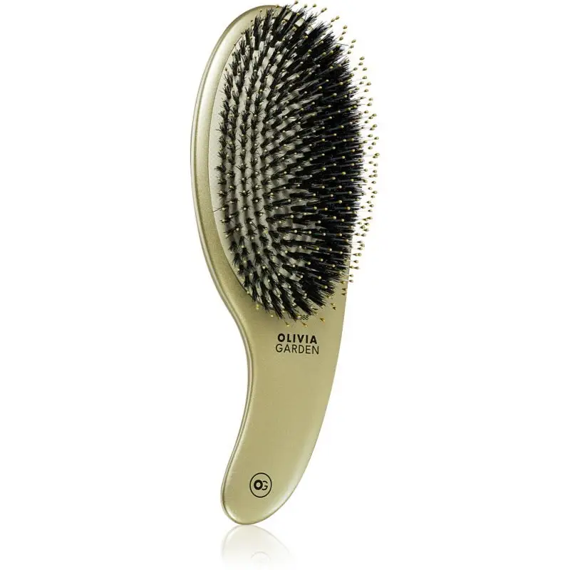 Olivia Garden Expert CURVE Board&Nylon Gold perie de par cu peri de nailon și de mistreț 1 buc