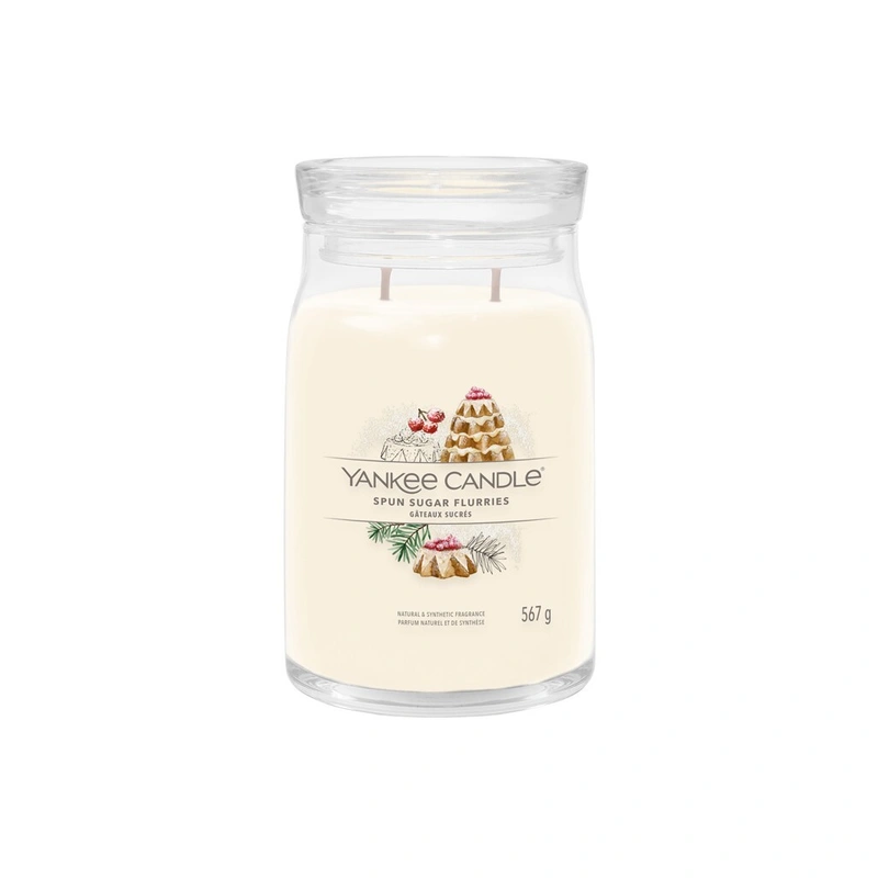 Yankee Candle Lumânare aromatică Signature sticla mare Spun Sugar Flurries 567 g