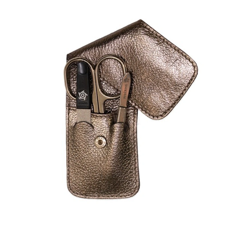 Pfeilring Solingen Set de călătorie pentru manichiură 3 piese bronz metalic