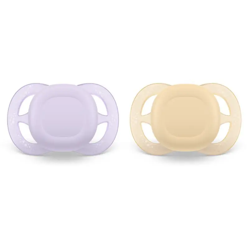 Philips Avent Ultrastart SCF075/01 0-2 m suzetă Yellow/Purple 2 buc