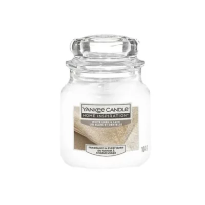 Yankee Candle Lumânare parfumată Home Inspiration mică White Linen & Lace 104 g